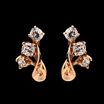 821608/6,04г  Серебро 925* СЕРЬГИ вст.фианит/позолота