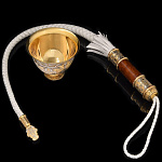 0016064/ФР Златоуст НАБОР "Казачий":чаша и кнут,позолота, Карельск.береза, Фианиты,П/У