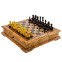 Шахматы из карельской березы с янтарными фигурами 37х37 см, фотография 1. Интернет-магазин ЛАВКА ПОДАРКОВ
