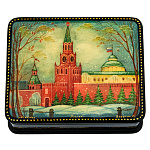 0065121-11*9см  Лаковая миниатюра Палех ШКАТУЛКА "Москва" Воронин 