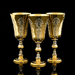 0056840/Фр Златоуст НАБОР ВОДОЧНЫЙ на 3 персоны, позолота, в П/У 