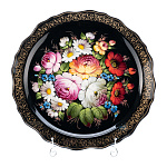 Поднос с авторской росписью "Цветы" 44х44 см