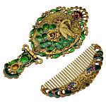 Подарочный набор с зеркалом и расческой "Павлин"