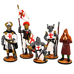 Оловянная миниатюра, набор солдатиков "Средневековые рыцари"