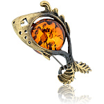0045314/1336.4 Брошь Рыбка Малек (коньячный)