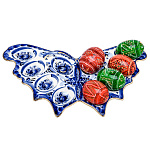  Гжель ПОДСТАВКА ПАСХАЛЬНАЯ "БАБОЧКА" В ЗОЛОТЕ под  10 яиц 29,5*18см