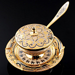 0022171/без крышки Златоуст Набор:" ТРИ СТЕРЛЯДКИ" Икорница+ЛОЖКА  в П/У(122)