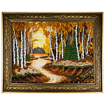 0063746-НП Янтарь, Картина объемная "БЕРЕЗОВАЯ РОЩА" 80*60см