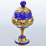 0022223 Хохлома Конфетница на ножке "Помадка" 24*13см (коллекц. изд.) 6832