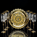  Златоуст НАБОР под Шампанское "Колибри" на 6 персон, 7 предм. Фианиты в П/У (769)