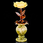 Сувенир "Роза в вазе" (янтарь, оникс), фотография 1. Интернет-магазин ЛАВКА ПОДАРКОВ