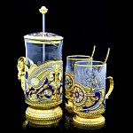  Златоуст НАБОР ЧАЙНЫЙ:Френч-пресс+ подстаканники 2 персоны