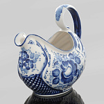 0017801-зол Гжель Соусник в золоте Авт. Алехин С.С.