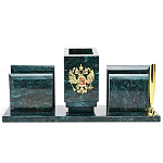 0035176/3455  Нат.камень Письменный ПРИБОР "РОССИЯ" змеевик