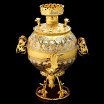 0021850 Златоуст САМОВАР "Петушок" 3л., позолота в П/У