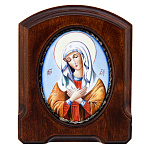 08038  Ростовская финифть Икона  БМ "Умиление" 