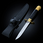 202961 Златоуст НОЖ  ФИНКА СОВА, позолота, L=26 см в П/У