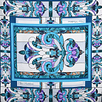  Сувенирный платок КАМЕННЫЙ ЦВЕТОК 90*90см состав:шелк30% вискоза70% МД НиныРучкиной