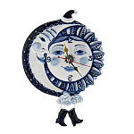 09018 Гжель Часы настенные "День и Ночь" 18*27см Авт.Черновы Л.и В
