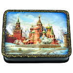 0074276 ШКАТУЛКА с росписью "МОСКВА,ХВБ"13*10*3,5 см 