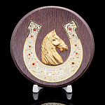 /ФПП Златоуст Сувенир Подкова "НА СЧАСТЬЕ" настенная, фианиты , в П/У