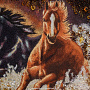 Картина янтарная "Бегущие по воде лошади" 30х40 см, фотография 4. Интернет-магазин ЛАВКА ПОДАРКОВ