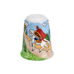 0070072 Фарфор НАПЕРСТОК "РУССКИЙ БОГАТЫРЬ" h=3 см