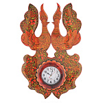 1919 Хохлома ЧАСЫ "ДВА ПЕТУШКА" настенные  64*38 см  d=18см