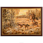 Картина янтарная "Охота. Погоня за зайцем" 40х60 см