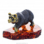 Статуэтка с янтарем "Медведь" (коньячный), фотография 1. Интернет-магазин ЛАВКА ПОДАРКОВ