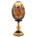 0039362/h=26см (45см) ЯЙЦО пасхальное "МОСКВА ЗЛАТОГЛАВАЯ"(дерево, роспись)