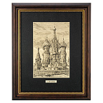 Офорт черно-белый "Москва. Покровский собор" 25х32 см