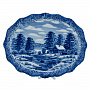 Тарелка сувенирная "Зима в деревне". Гжель, фотография 3. Интернет-магазин ЛАВКА ПОДАРКОВ