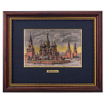 Офорт цветной "Красная площадь. Москва" 25х32 см