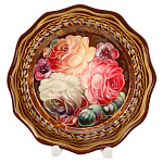 Поднос с авторской росписью "Цветы" 17х17 см