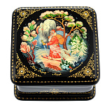 0050591/5*5см Шкатулка лаковая миниатюра Холуй"Дед Мороз"149