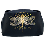 -2090000010763 Косметичка кожа иск Мод 1037 Рис 2873 А разм 11,5*22*9 /кожа иск синяя /7.4.64/