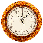 Часы настенные из янтаря круглые
