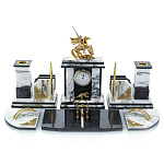 0069615 Письменный набор "Георгий Победоносец" мрамор 630*280*360мм 1314046