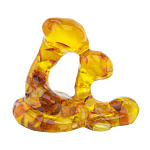 201954 Янтарь Скульптура ЗМЕЙКА ПАРОЧКА, h= 6 см