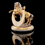 5827 Златоуст Сувенир "Подкова на удачу" Агат Позолота (3806)