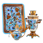 Самовар электрический 1,5 л "Васильки". Хохлома