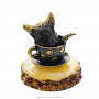 Статуэтка с янтарем "Кот в чашке" (белый), фотография 4. Интернет-магазин ЛАВКА ПОДАРКОВ