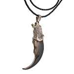 0070333 КУЛОН "МЕДВЕДЬ" коготь медведя,чокер кожа, 1183-26