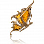 Брошь с янтарной вставкой "Бабочка", фотография 1. Интернет-магазин ЛАВКА ПОДАРКОВ