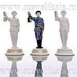 0030490/цвет Скульптура "ФОНАРЩИК" в золоте,роспись 14см