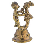 0036075 Бронза КОЛОКОЛЬЧИК " Любви и радости МАЛЬЧИК+ДЕВОЧКА" 4,5*2,5см