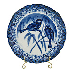 201205 Гжель ТАРЕЛКА декоративная ПТИЦЫ ,  d-17 см