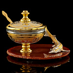 0063028 Златоуст Икорница "СТЕРЛЯДЬ НА АГАТЕ" 0568