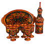 Питейный набор для шампанского "Ягоды". Хохлома, фотография 2. Интернет-магазин ЛАВКА ПОДАРКОВ